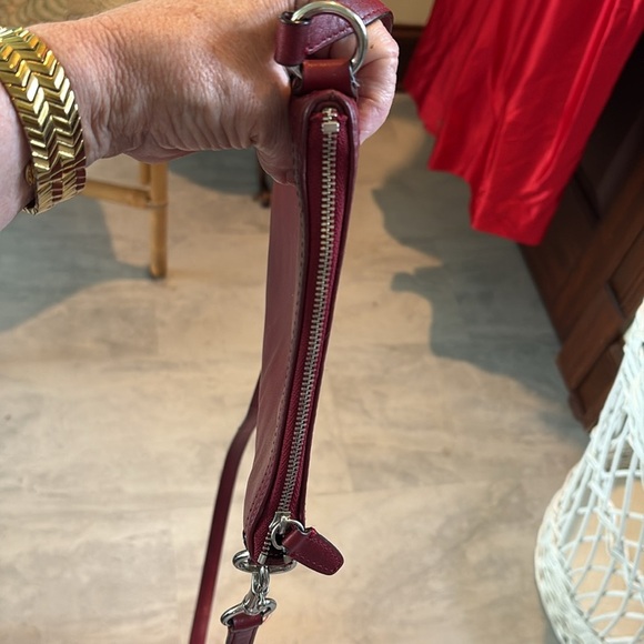Coach  Crossbody bag  genuine, smooth, leather deep red.  Silvertone.
No callout - Picture 9 of 12